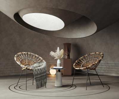 侘寂休闲椅3D模型下载